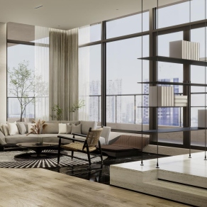 现代接待室3D模型下载